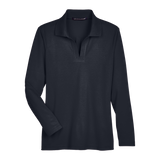 B2025W Ladies Plaited Long Sleeve Polo