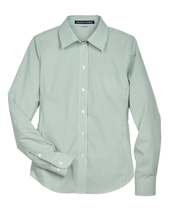 B1785W Ladies Crown Collection Banker Stripe Shirt