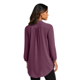 B2416 Ladies 3/4-Sleeve Textured Crepe Tunic