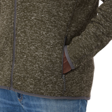 B2493M Sweater Knit Full Zip Jacket with Thumb Holes