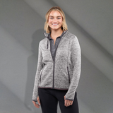 B2493W Women's Sweater Knit Full Zip Jacket with Thumb Holes