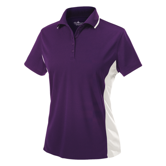 B1830W Ladies Colorblocked Wicking Polo