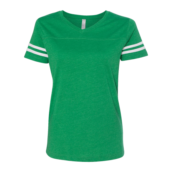 B1844W Ladies Football V-Neck Fine Jersey Tee