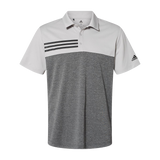 B2081 Mens Heathered Colorblock 3 Stripe Polo