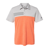 B2081 Mens Heathered Colorblock 3 Stripe Polo