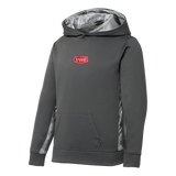 BY1807 Youth CamoHex Fleece Colorblock Hoodie