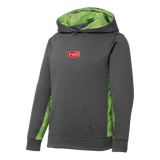 BY1807 Youth CamoHex Fleece Colorblock Hoodie