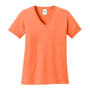 B1814V Ladies V-Neck Core Cotton Tee