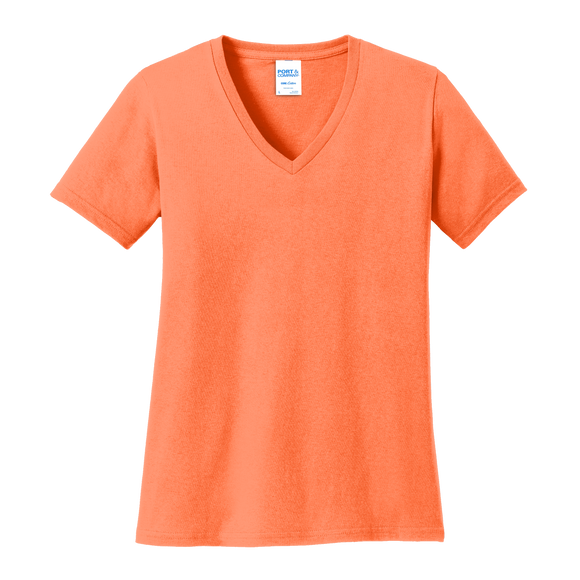 B1814V Ladies V-Neck Core Cotton Tee