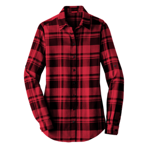 B1827W Ladies Plaid Flannel Tunic