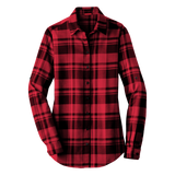 B1827W Ladies Plaid Flannel Tunic