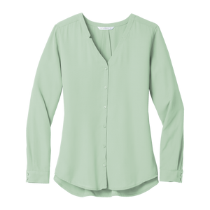 B1976 Ladies Long Sleeve Button-Front Blouse