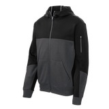 B1548 Mens Tech Fleece Colorblock Full Zip Hooded Jacket