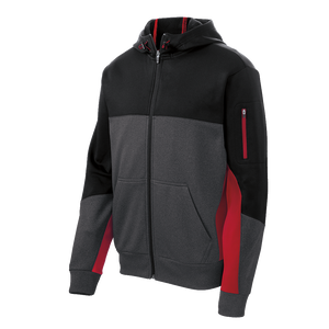 B1548 Mens Tech Fleece Colorblock Full Zip Hooded Jacket