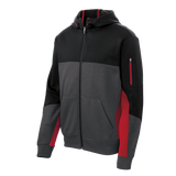 B1548 Mens Tech Fleece Colorblock Full Zip Hooded Jacket