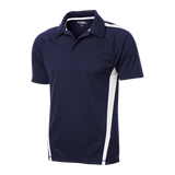 B1424M Mens Micro-Mesh Colorblock Polo