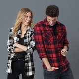 B1827M Mens Plaid Flannel Shirt