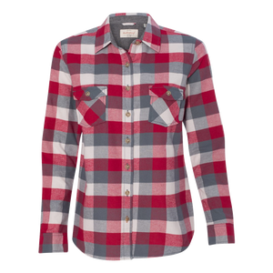 B2234W Ladies Vintage Brushed Flannel Long Sleeve Shirt