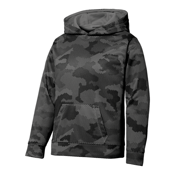 BY1803 Youth CamoHex Fleece Hoodie